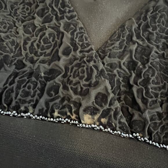 VTG Byer Too Midi Dress Size Small Rose Textured Babydoll Beaded Y2K Whimsigoth - Picture 10 of 16